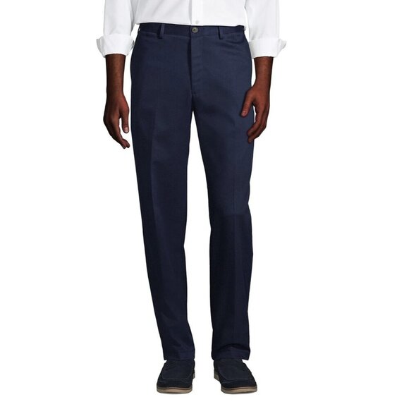 NWOT Lands' End Men's Size 42 Classic Fit Navy Chino Pants *Raw Hem* - Picture 1 of 8